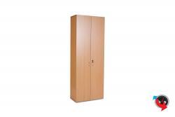 Aktenschrank Holz, Budget Star-Büroschrank mit Flügeltüren, 80 x 37,5 x 215 cm- Buche - 6 OH - super stabil mit Sichtrückwand - Preishammer - Bestseller- sofort lieferbar !